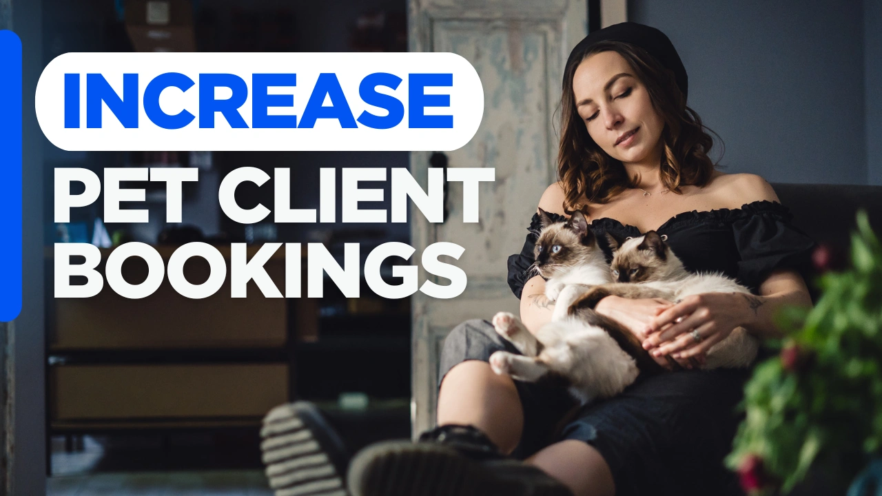 Custom graphic highlighting pet professional website design strategies that improve user experience, strengthen trust, and increase pet service bookings.