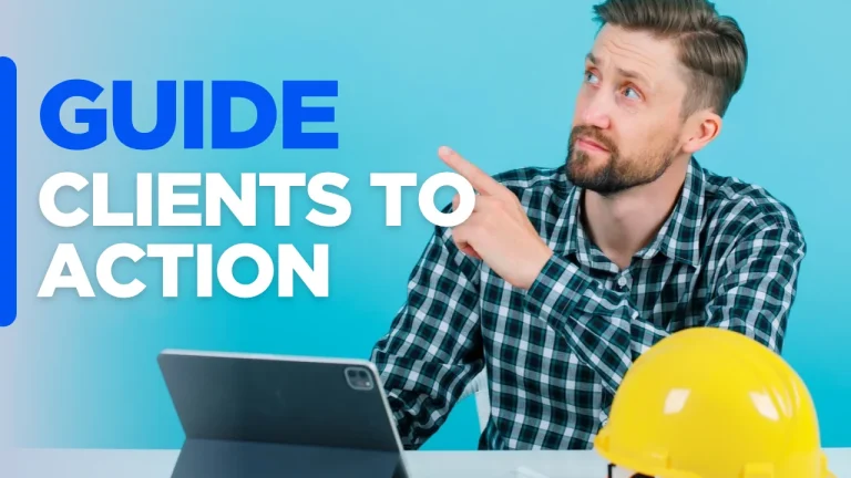 Contractor website user experience guide clients to action with a custom designed background